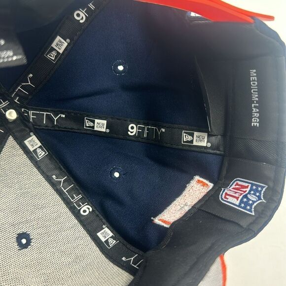 New Era Denver Broncos Navy Blue Baycik 9FIFTY Mens Snapback Hat - Picture 11 of 13